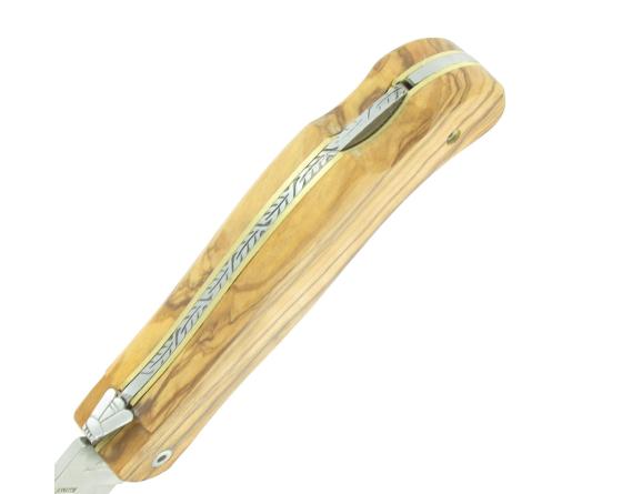 Laguiole Cube Grande Nature 12 cm - Manche Olivier Couteau de Poche par l'Arbalète