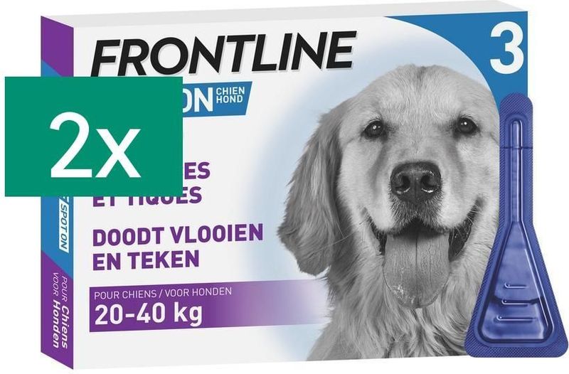 Frontline Spot-on Hond L 20-40kg Pipet 2x3 stuks
