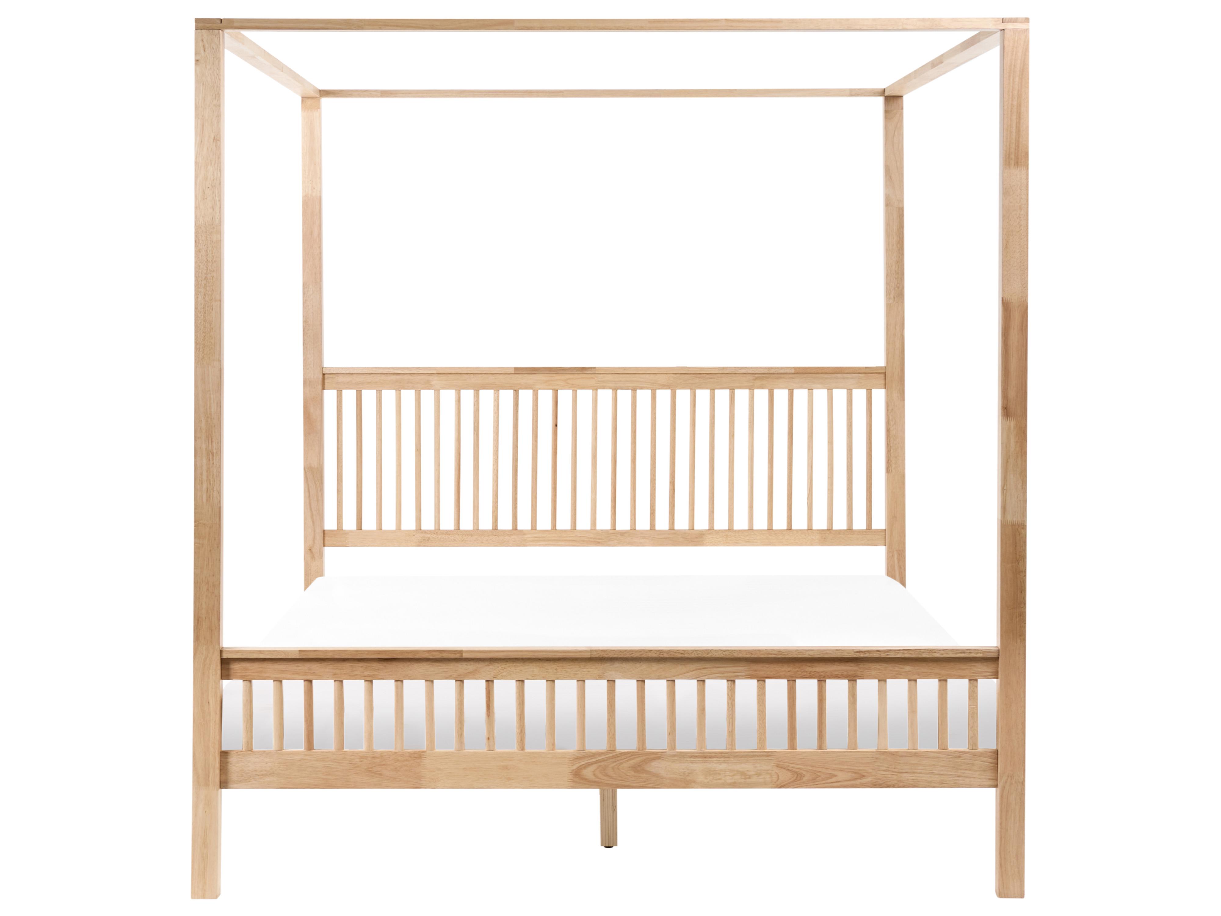 Hemelbed Hout HARFLEUR 180 x 200 cm Lichtbruin