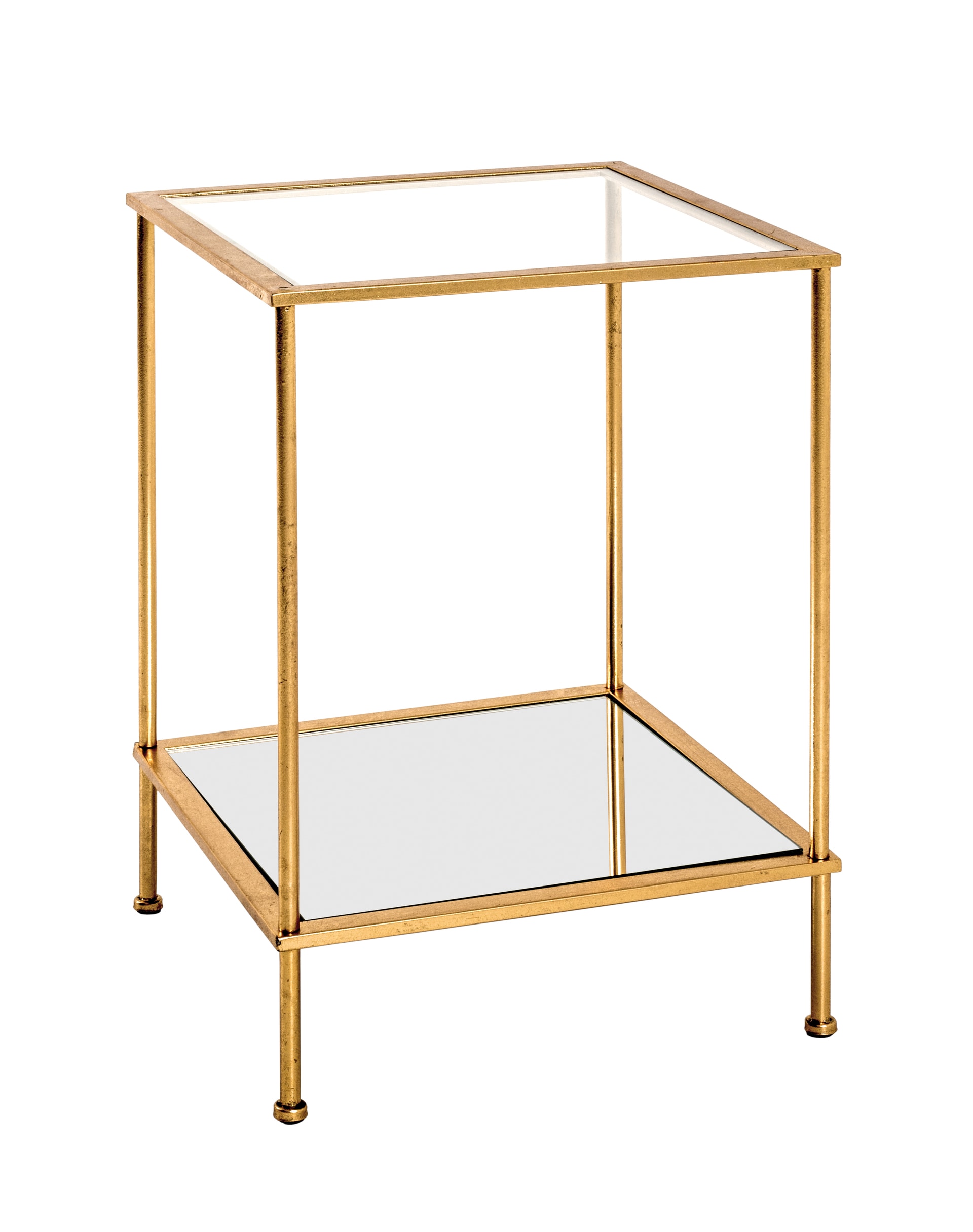 Beistelltisch 39 x 39 cm Glas/goldfarbig