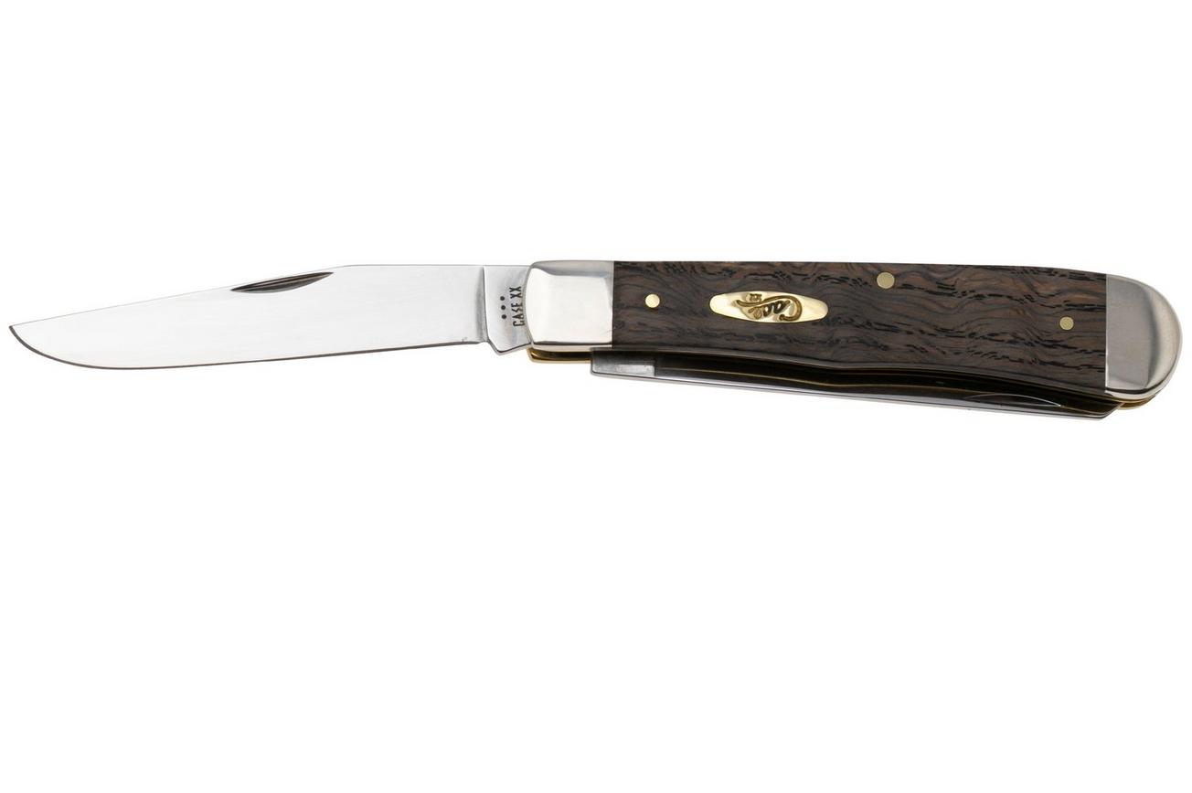 Case Trapper 14000 Smooth Black Curly Oak Wood 7254 SS, zakmes