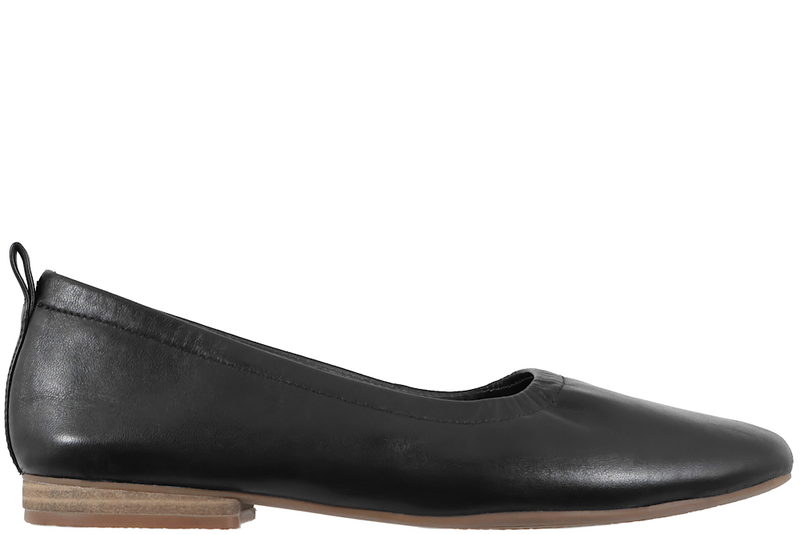 CLARKS FAWNA SOFT BALLERINA I SORT GLAT SKIND