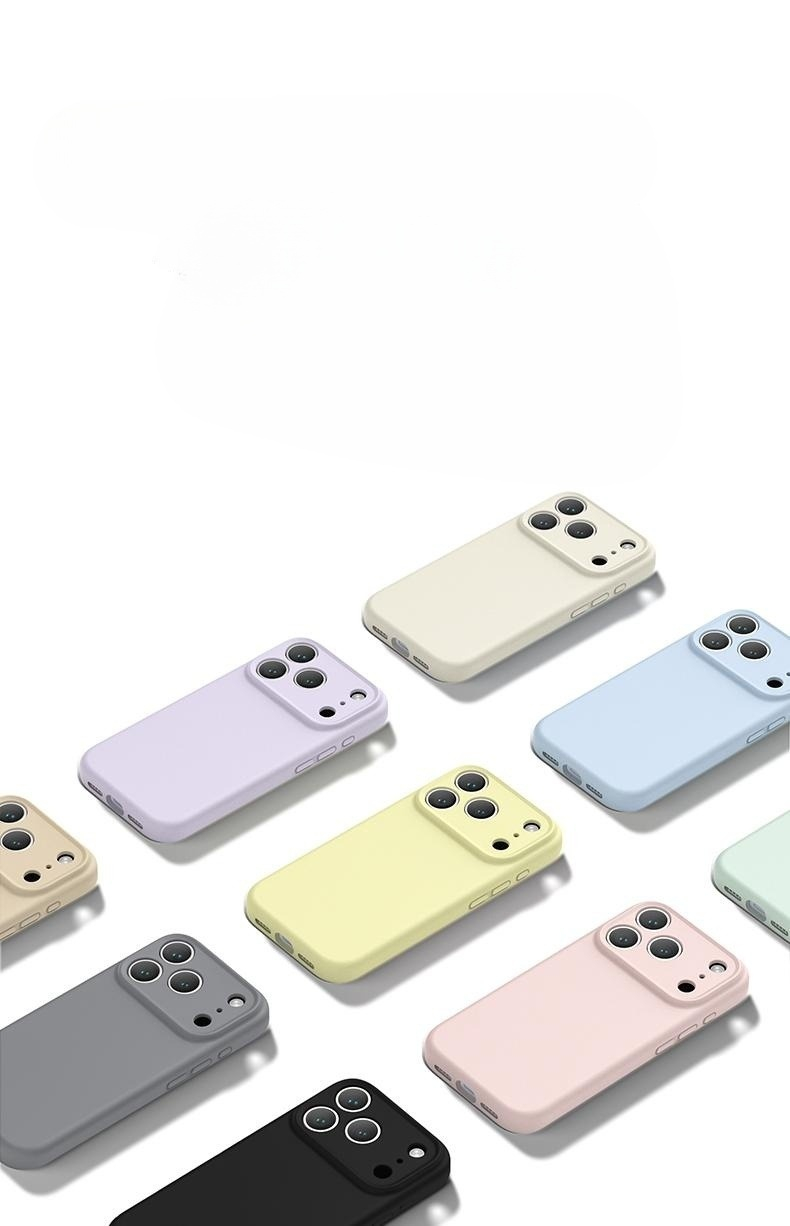 iPhone 17 Pro Silikon Case Hülle mit Kameraschutz - Schwarz