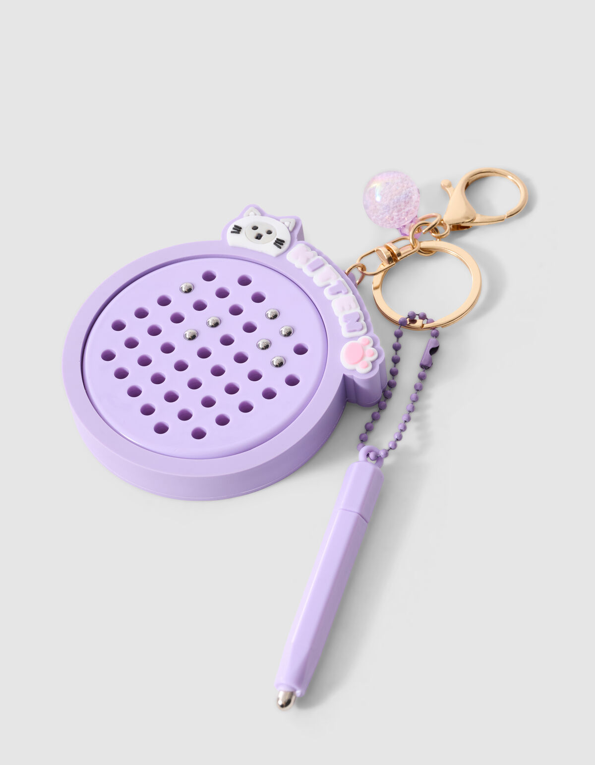 Kitten Bal Sleutelhanger Paars
