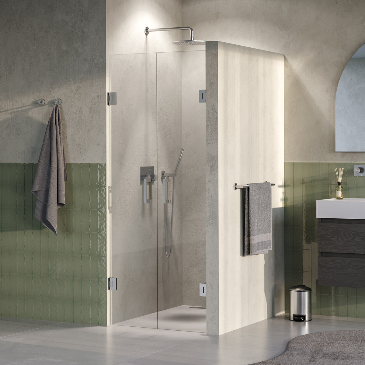 Brauer Void profielloze pendeldeuren 80cm RVS geborsteld PVD