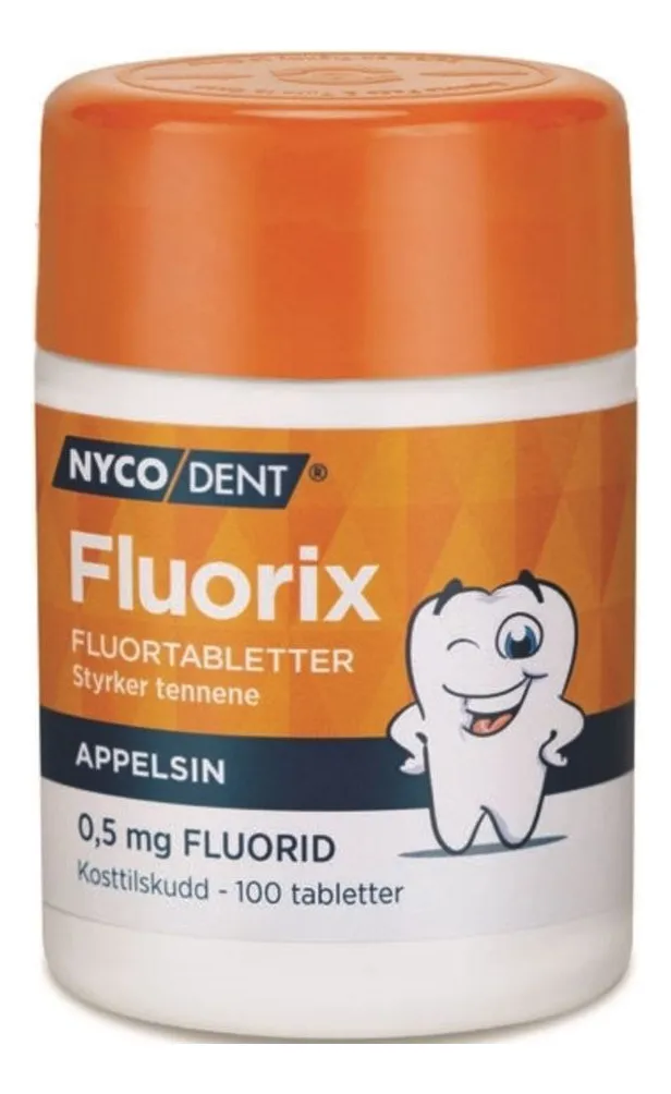 Nycodent Fluorix 0,5 mg Appelsin - 100 tabl.
