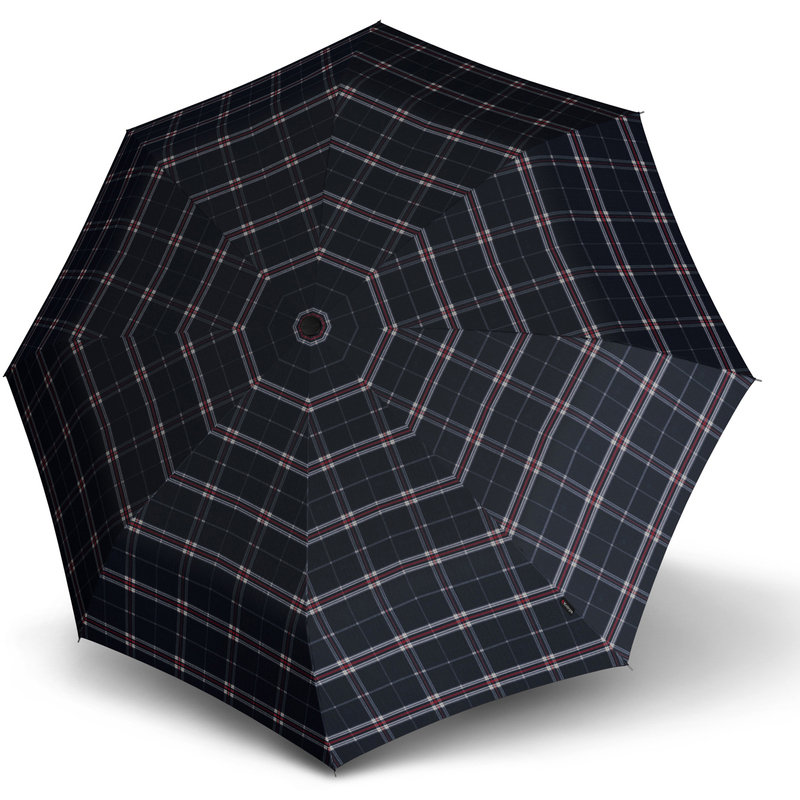Knirps Regenschirm Duomatic, navy kariert