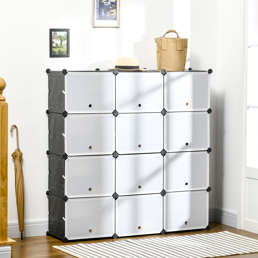 HOMCOM Regalsystem mit Zubehör schwarz, weiß