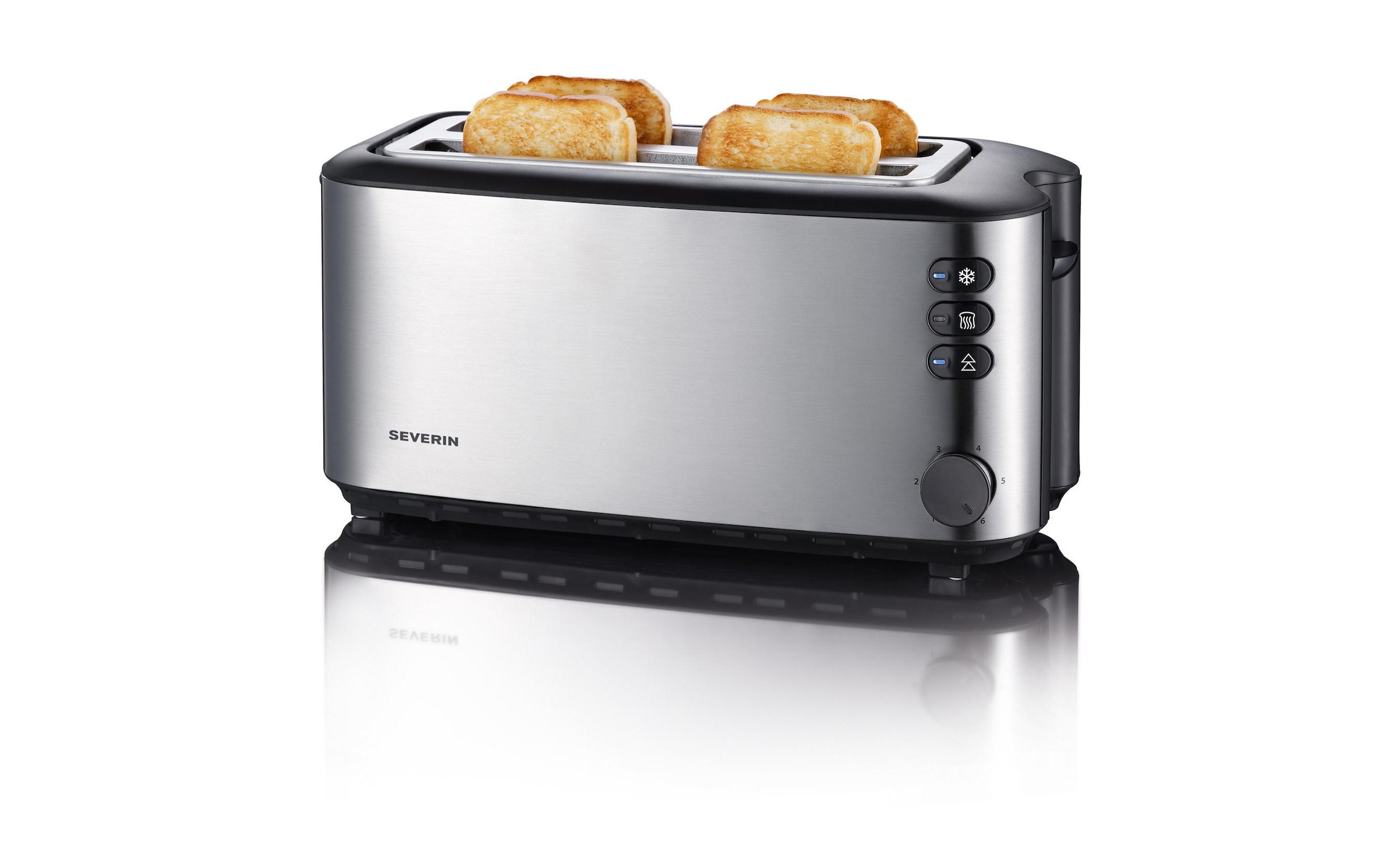 Severin Toaster »Automatik-Langschlitz 2509« 2 lange Schlitze für 4 Scheiben 1400 W Lieferung mit passendem CH-Fixadapter