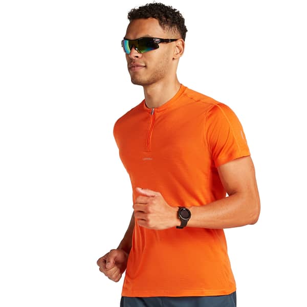 T-shirt trail ICEBREAKER M MERINO 125 COOL-LITE SPEED SS Q ZIP BLAZE