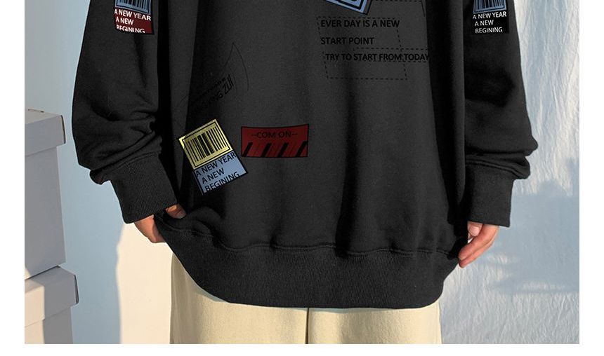 POSI - Losse sweatshirt met ronde hals en letterprint
