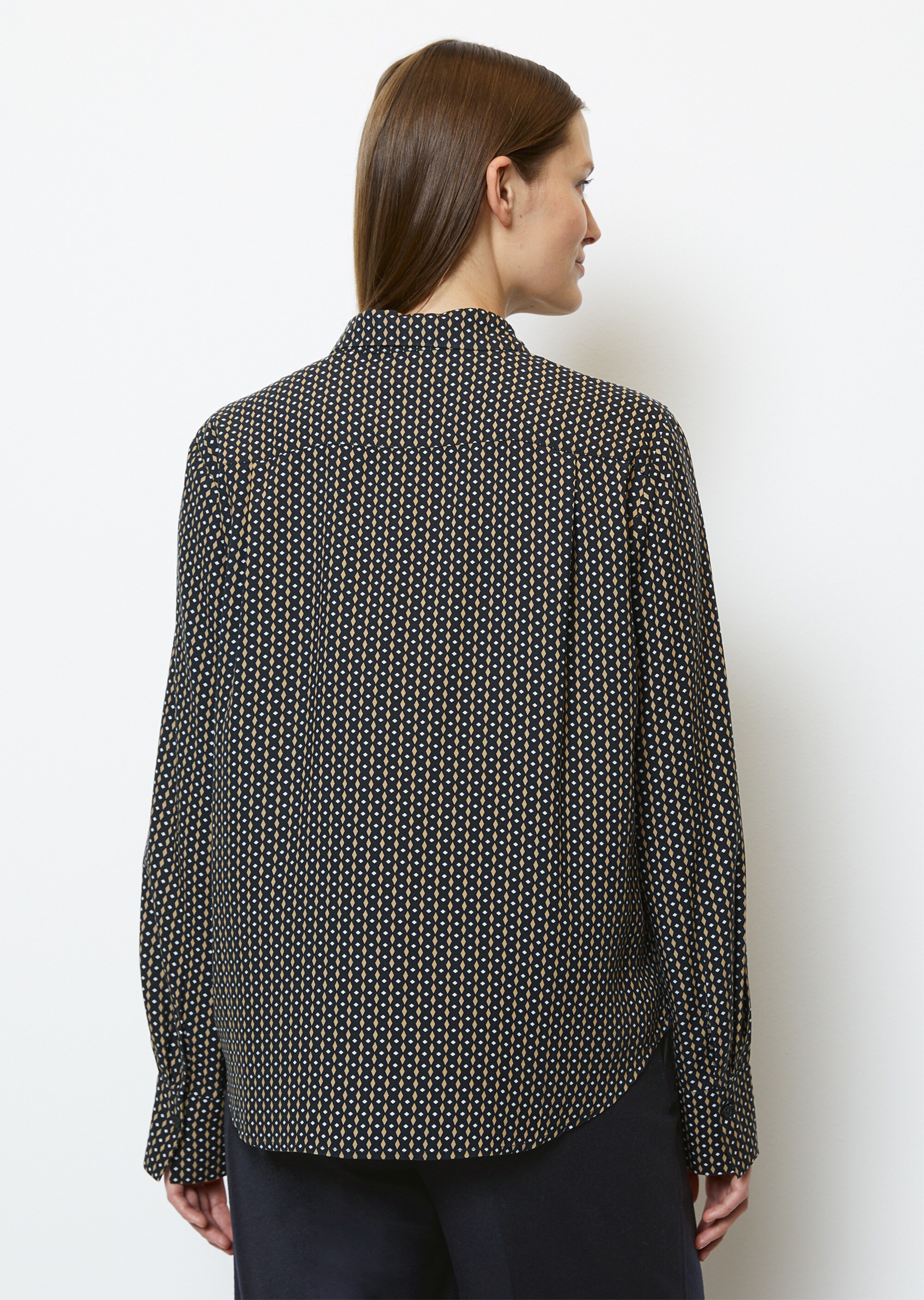 Allover-Print-Bluse regularaus fließender Viskose
