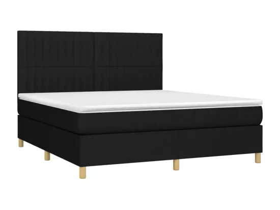 Sommier tapissier avec matelas et LED Noir 180x200 cm Tissu