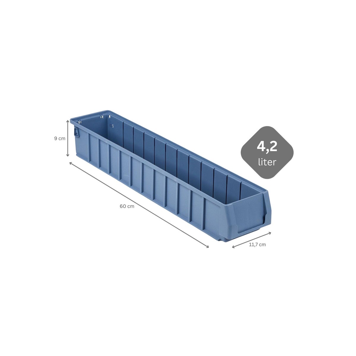 PROREGAL Plankdoos 600 SN Met etiket en beschermhoes HxBxD 9 x 11,7 x 60 cm Opbergdoos 4,2 liter Assortimentsdoos Kleine onderdelendoos