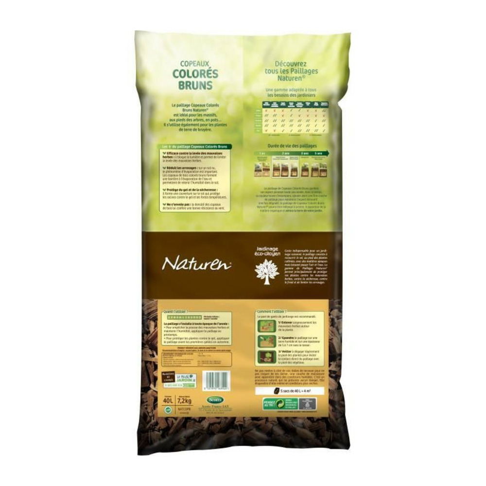 Copeaux colorés bruns - 40l