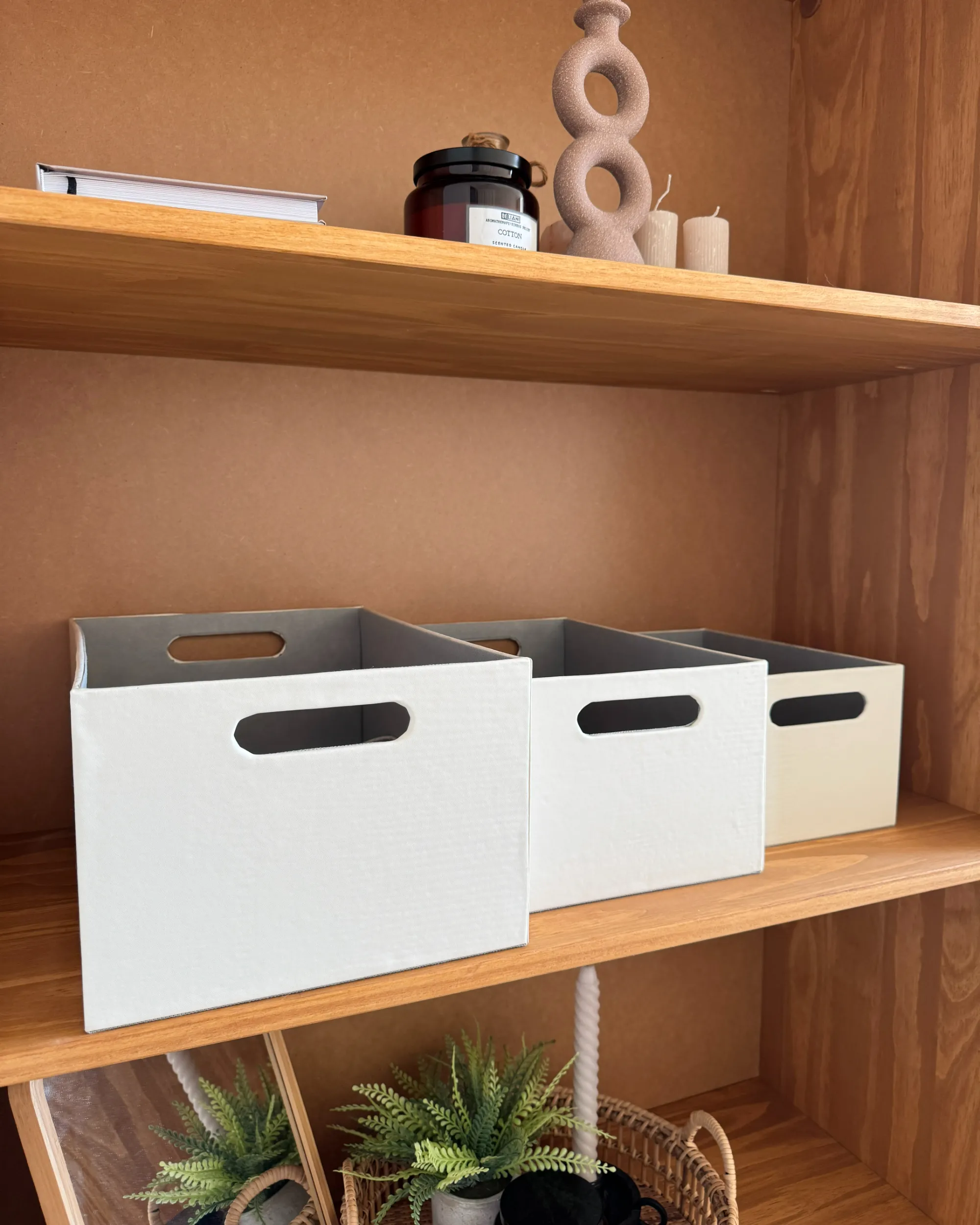 Set van 3 dozen LARSA Kunstleer Beige