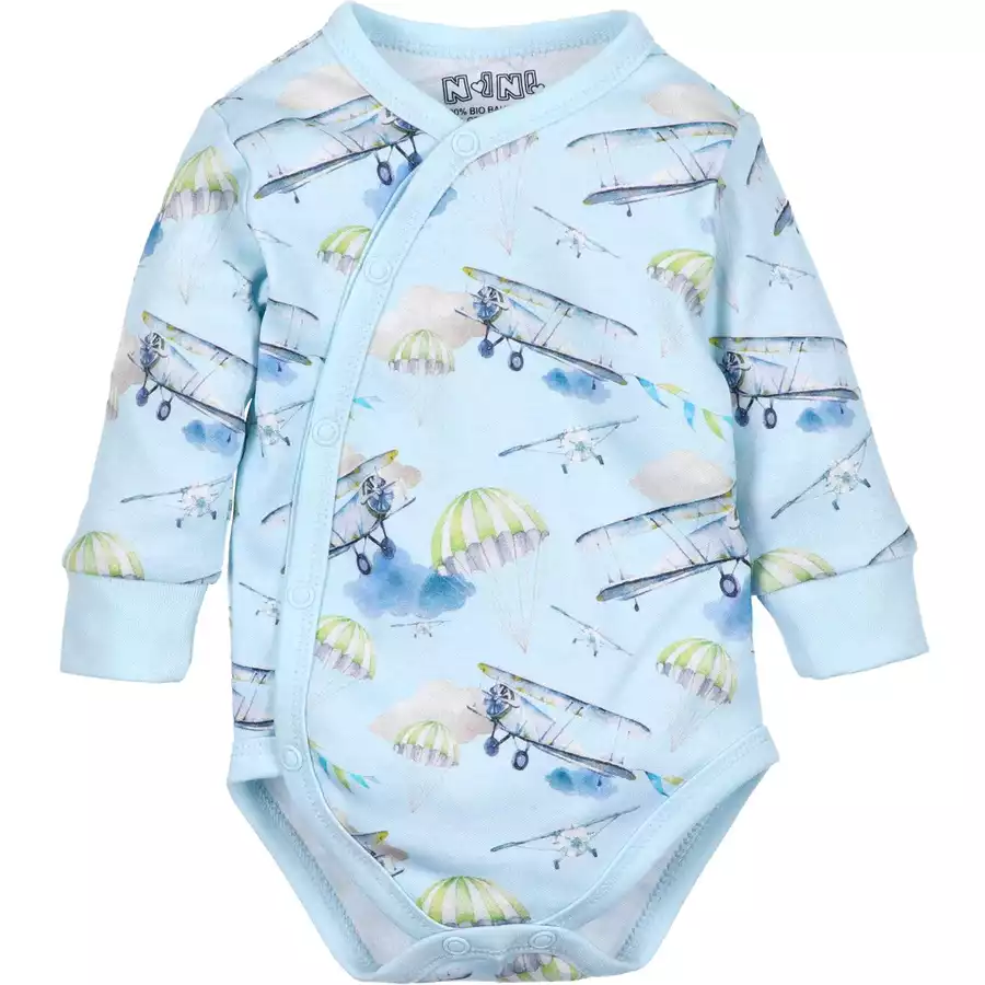 Nini Body Langarm Planes blau