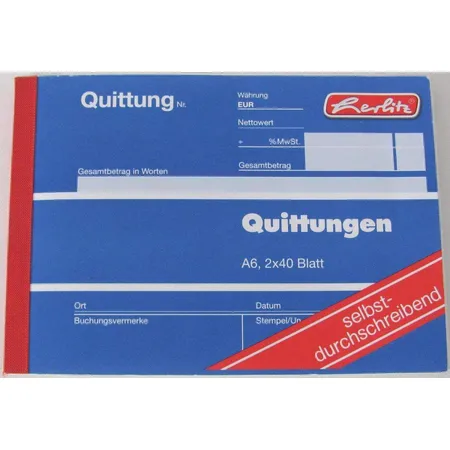 Herlitz Quittungsblock 2x40 Blatt selbstdurchschreibend 10 Stück