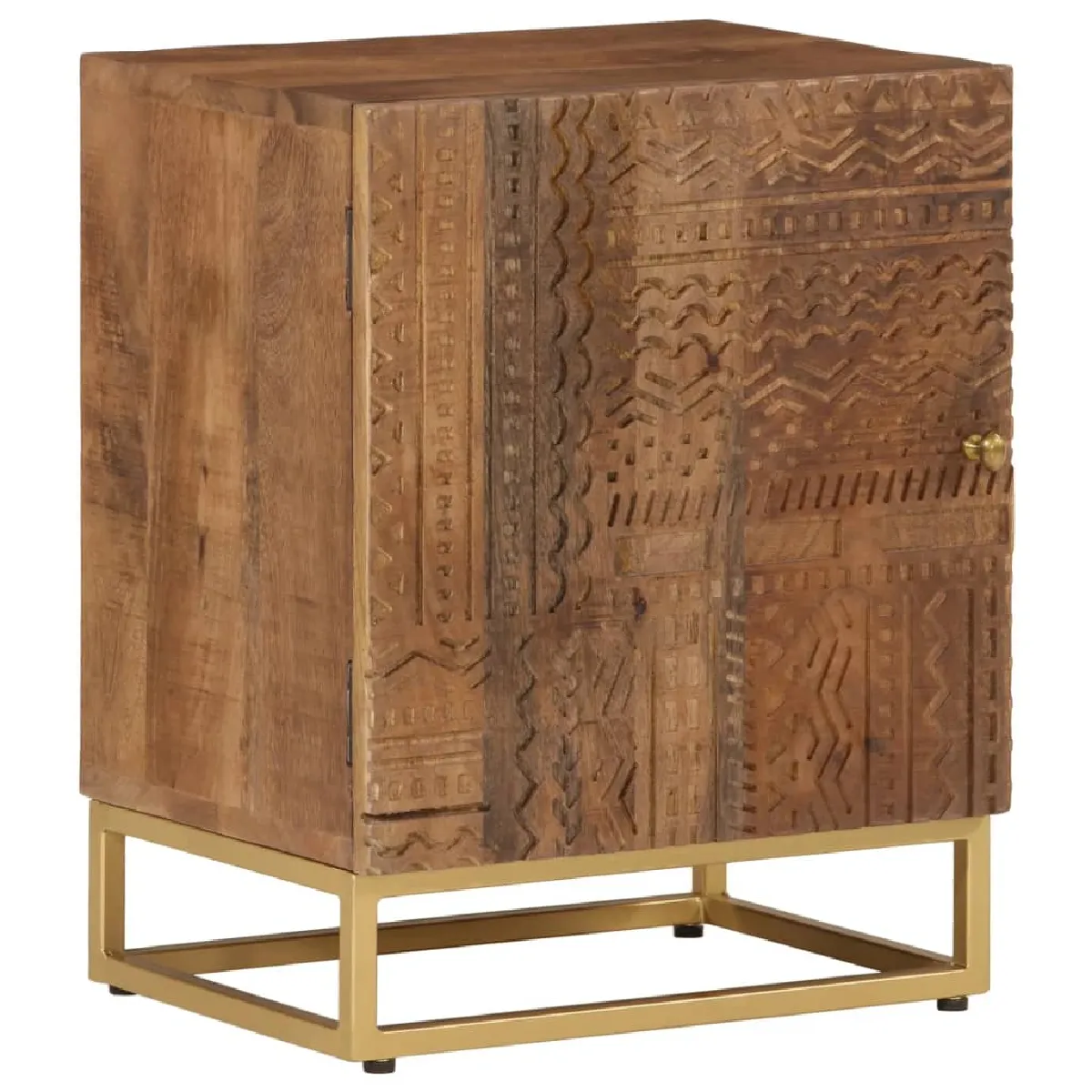vidaxl Table de chevet 40x30x50 cm - Bois manguier et fer
