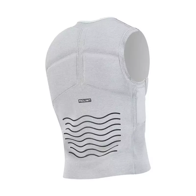 Gilet impact kitesurf/windsurf PROLIMIT Mercury Stretch Vest Half Padded Frontzip Misty Grey