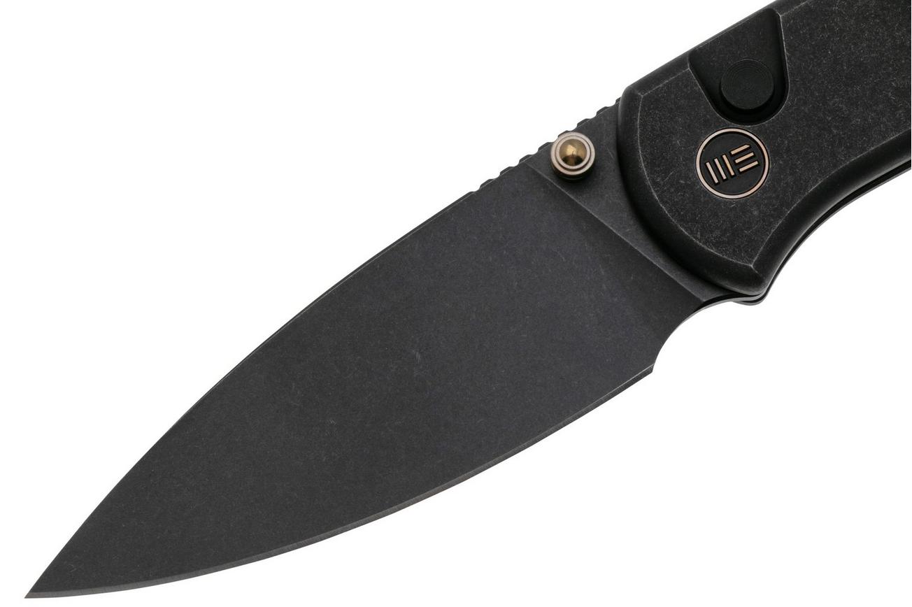 WE Knife Qubit WE22030F-1 Blackwashed CPM 20CV, Black Titanium, zakmes