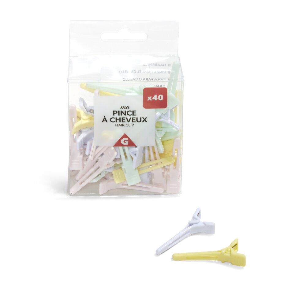 Lot de 40 pinces à cheveux clips couleur pastel