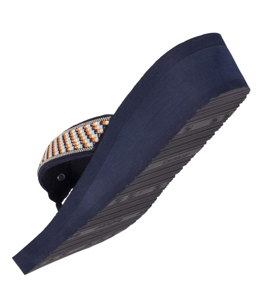 Isotoner Tongs femme à talon 4cm et détail paillettes