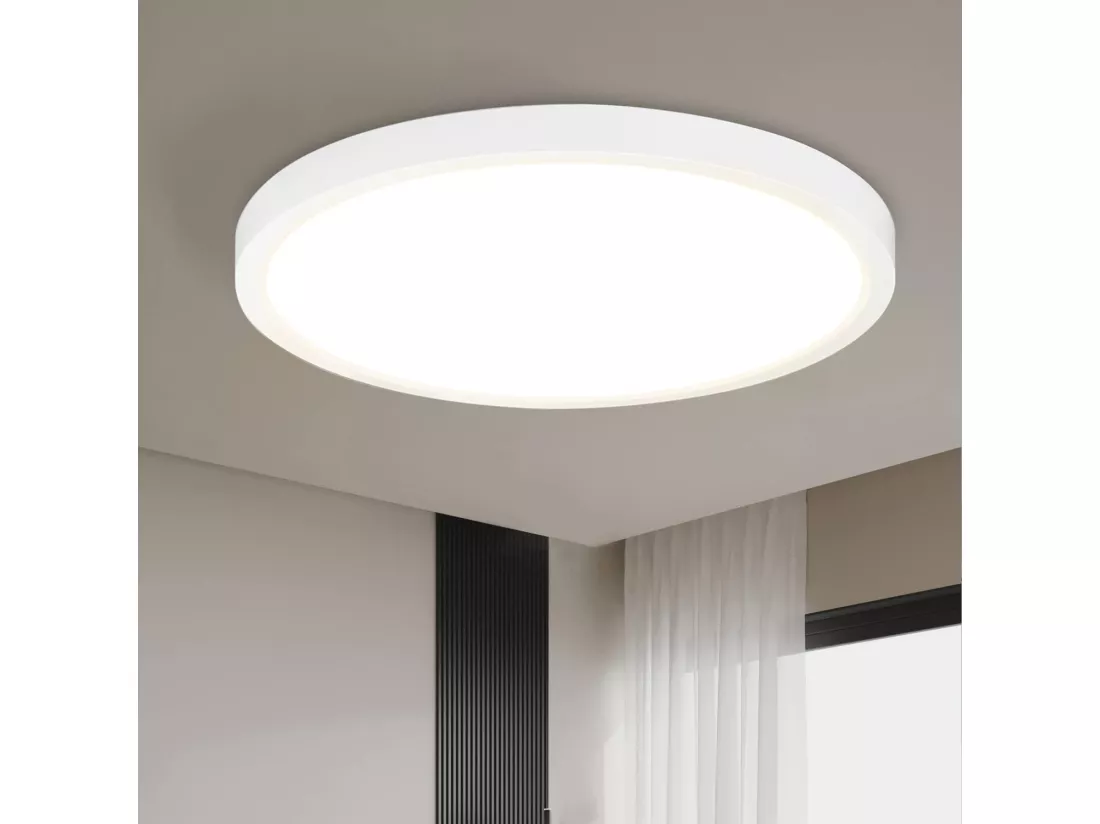 NETTLIFE Plafonnier LED plafonnier cuisine 15W lampe de salle de bain plate 4000K IP44