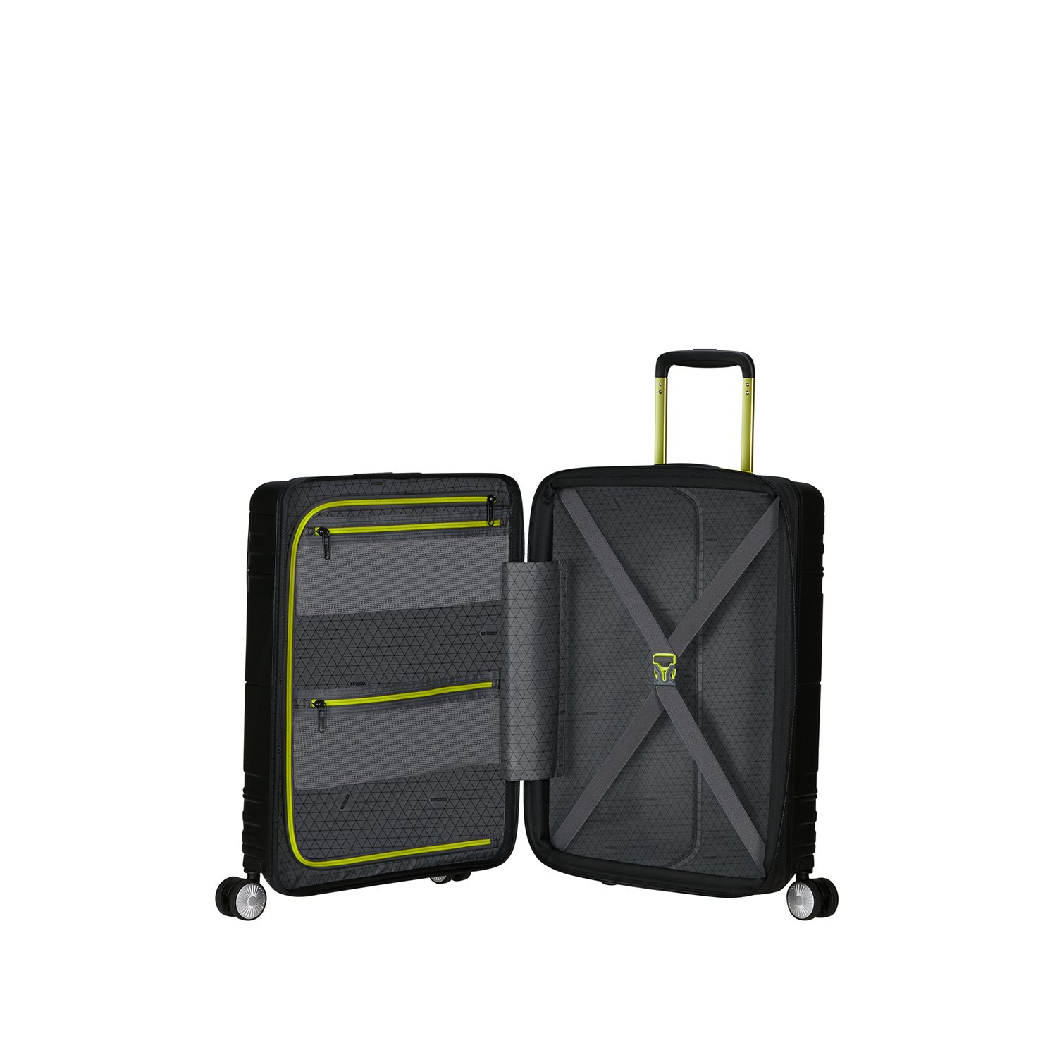 American Tourister Hello Cabin Spinner 55 EXP Coated black/lime