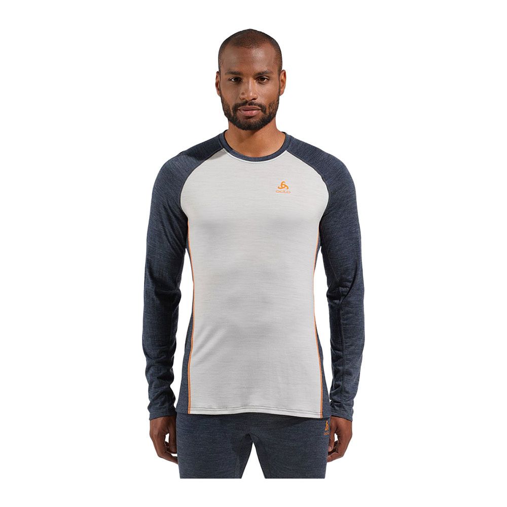 Odlo NATURAL PERFORMANCE PW 150 - Sous-couche Homme silver cloud/india ink melange