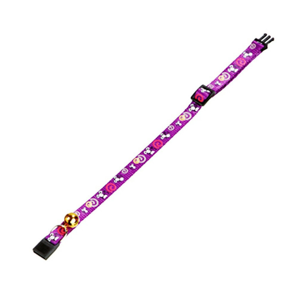 Collier réglable de 20 à 35 cm rose avec motif souris pour chat