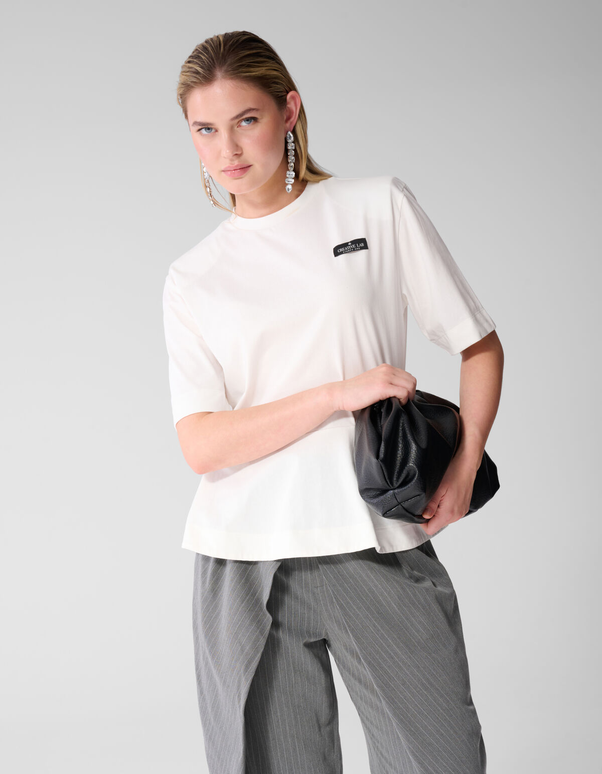 Peplum T-shirt Wit
