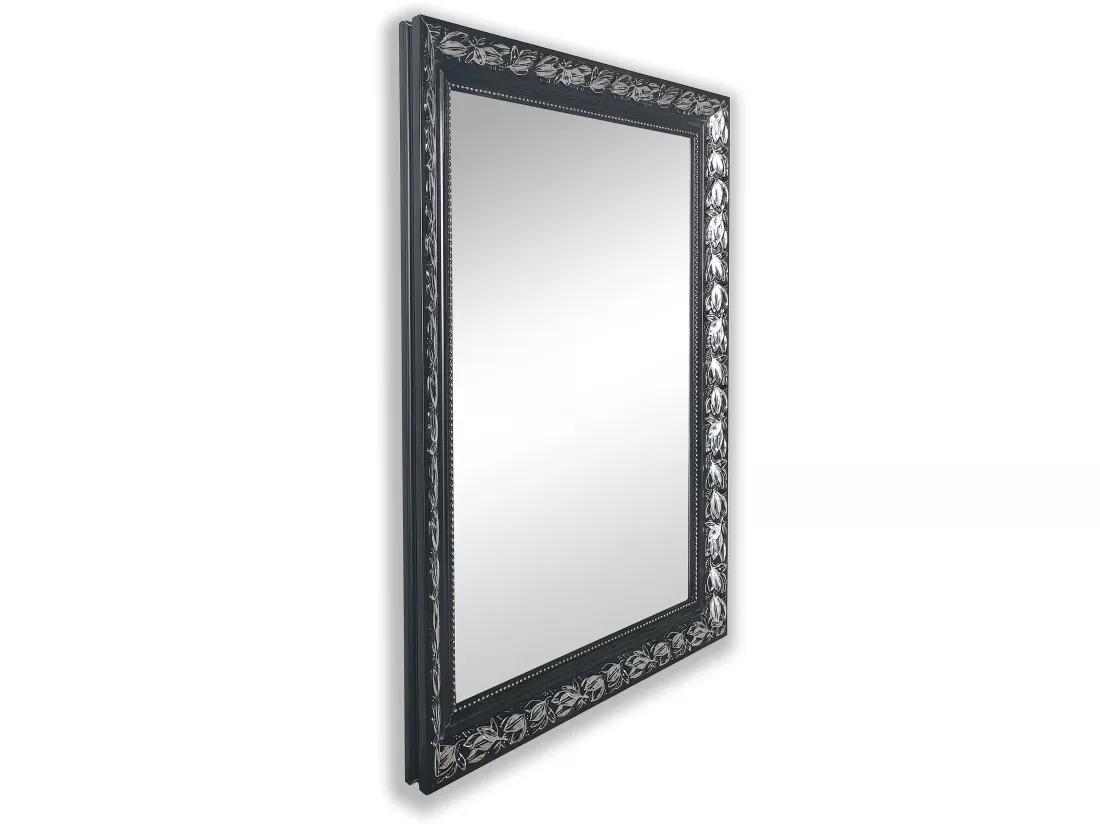 Tanja - Miroir avec cadre - Noir/Argenté - 50x150cm