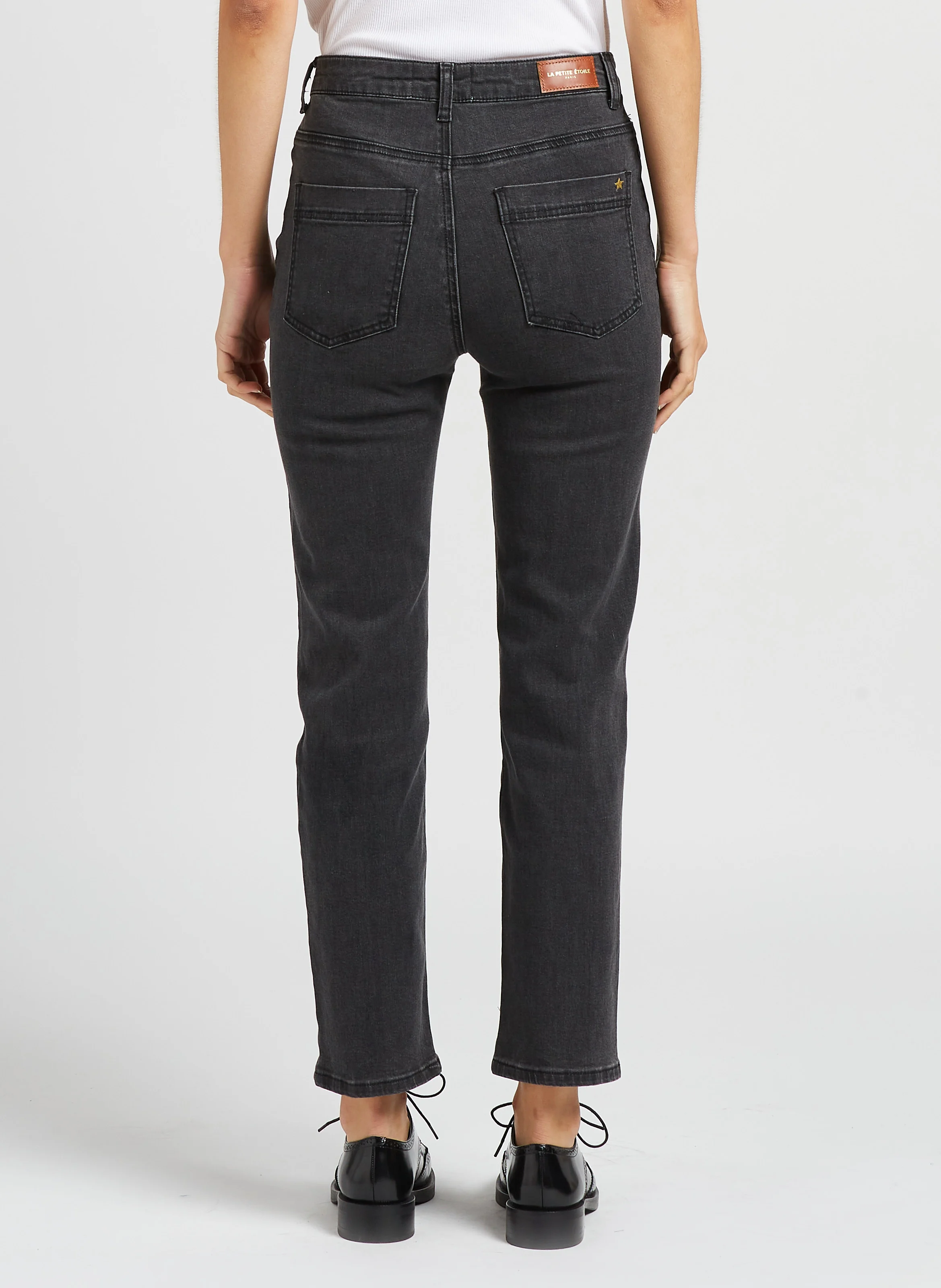 BRIEG - Jean droit 7/8 en coton | Gris