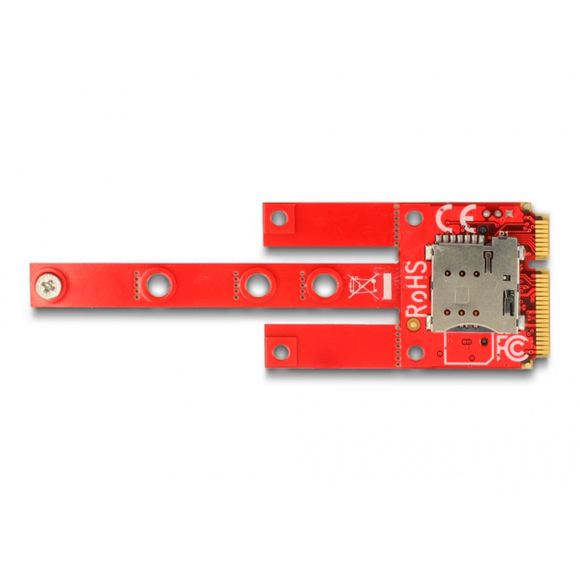 DeLOCK Schnittstellenkarte Konverter Mini PCIe > M.2 Key B Slot + Micro SIM Slot