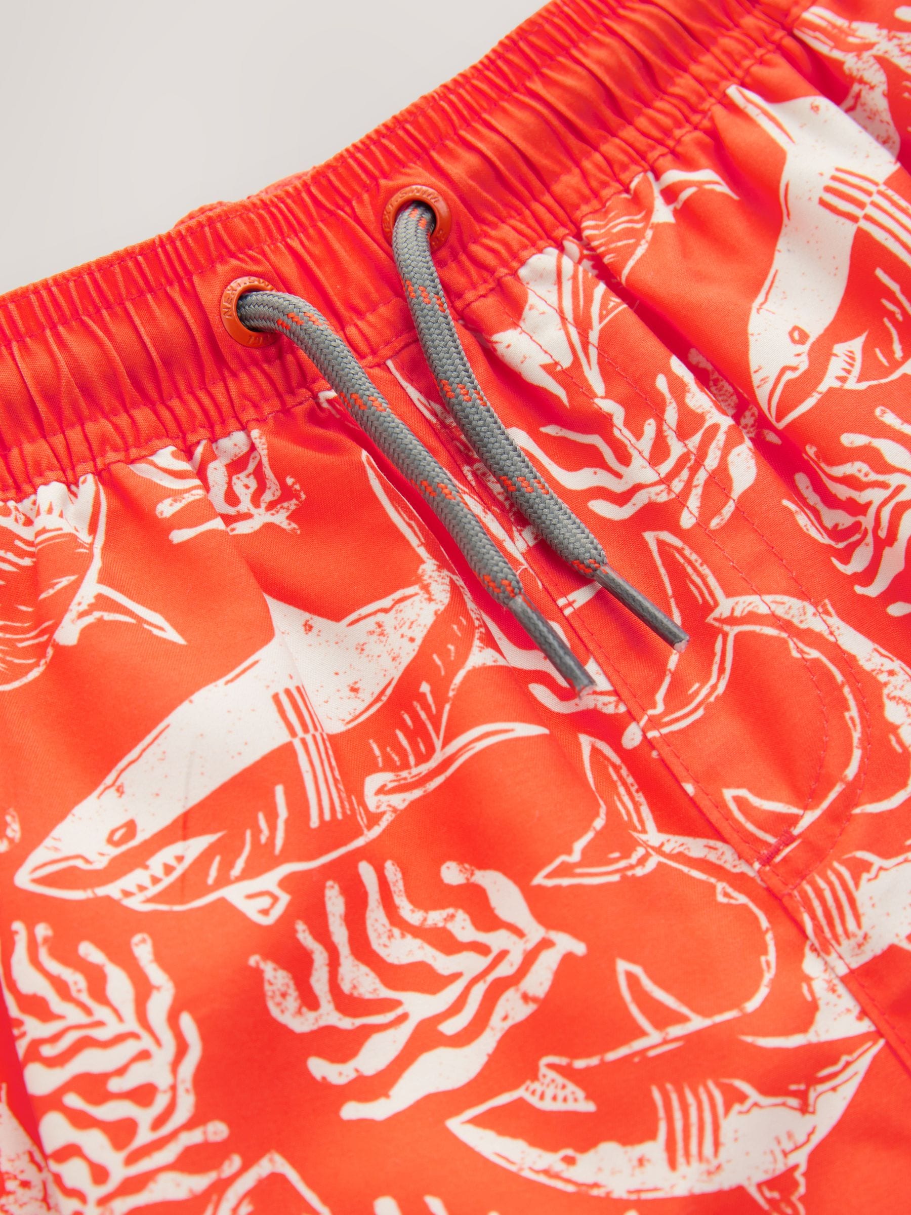 Koraal/Rood Shark - Zwembroek met print (3-16jr)