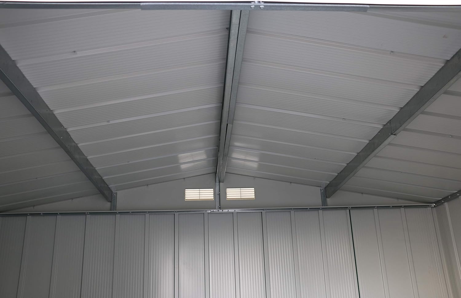 Duramax ECO 10 x 8 (7.28 m²) Abri de Jardin en Métal Galvanisé à Chaud, Abri de Stockage d'Outils, Structure de Toit Renforcée, Abri en Métal Sans Entretien, Vert