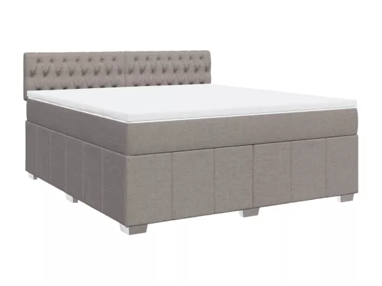 Sommier à lattes de lit avec matelas Taupe 180x200 cm Tissu