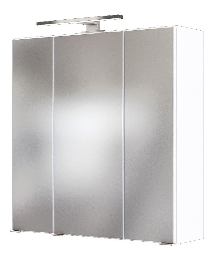 3D-Spiegelschrank BAABE - weiß - mit LED-Beleuchtung - 60 cm