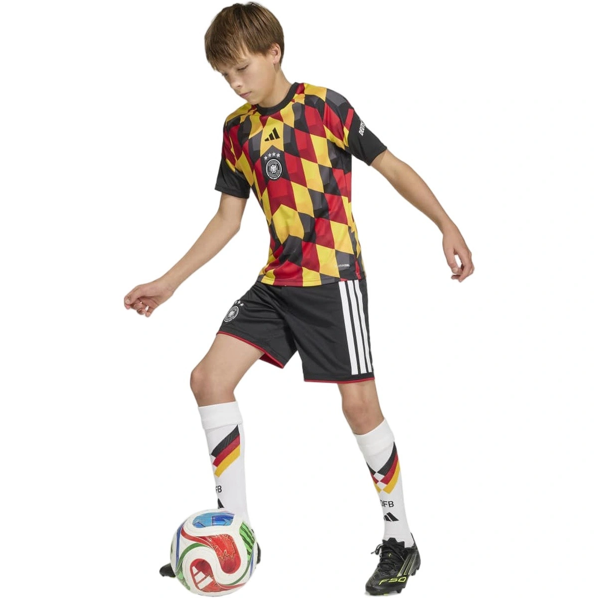 T-Shirt adidas Alemanha Pre-Match Home Mundial 2026 Criança