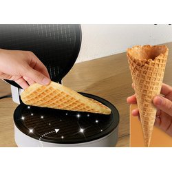 Gaufrier à cornets de glace HA 3833, argent