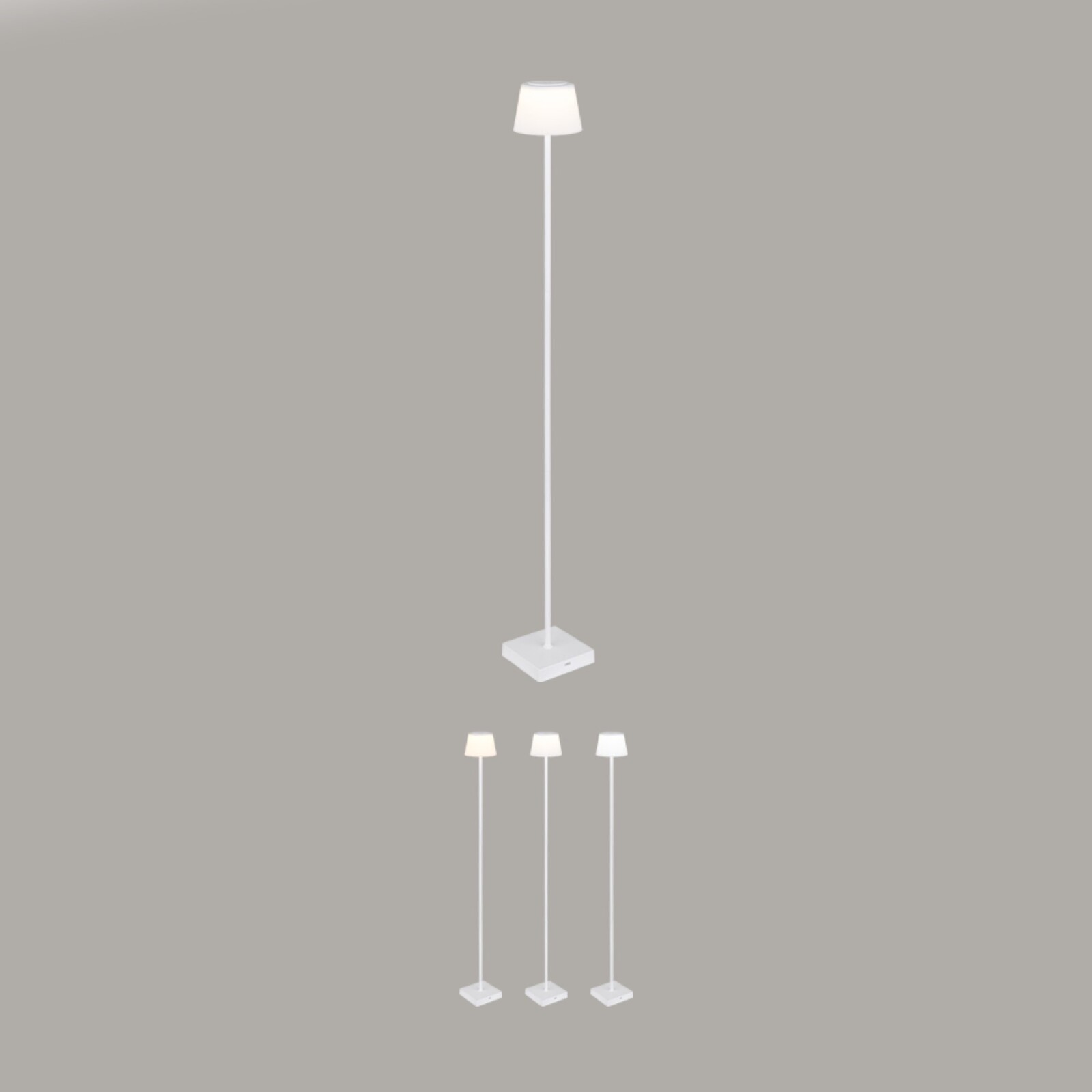 LED-Stehleuchte - weiß-opal - dimmbar - USB-Anschluss