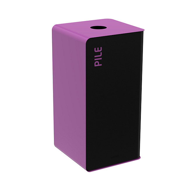 ROSSIGNOL Borne de tri selectif 40 L sans serrure - cubatri - tri piles - gris manganese / violet