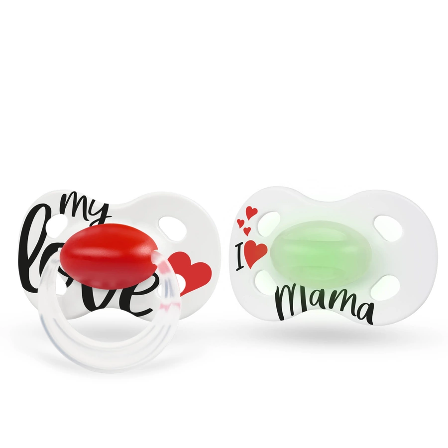Medela Baby Schnuller Day & Night ab dem 18. Monat DUO Signature 4 Stück in weiß, rot