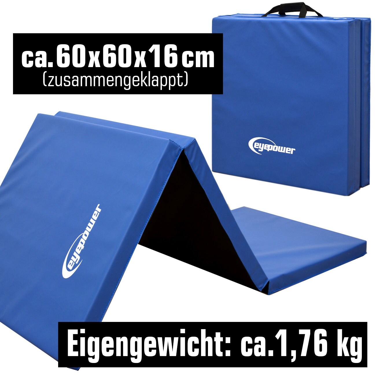 180x60 Klappbare Gymnastikmatte - 5cm dicke Turnmatte Kinder - Weichbodenmatte