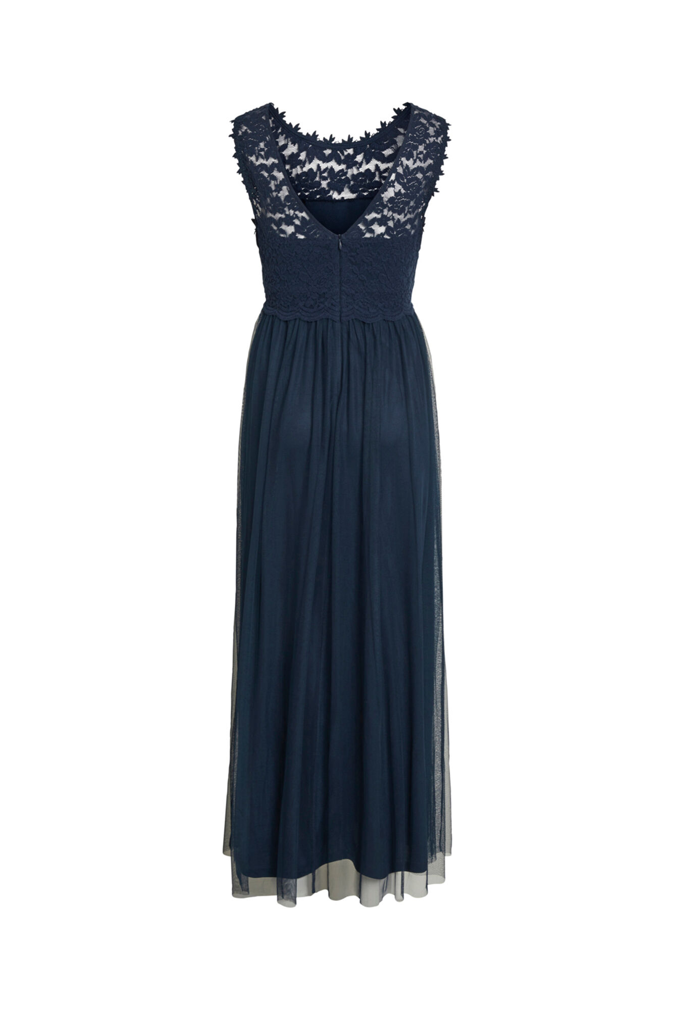Vestido longo com saia de tule