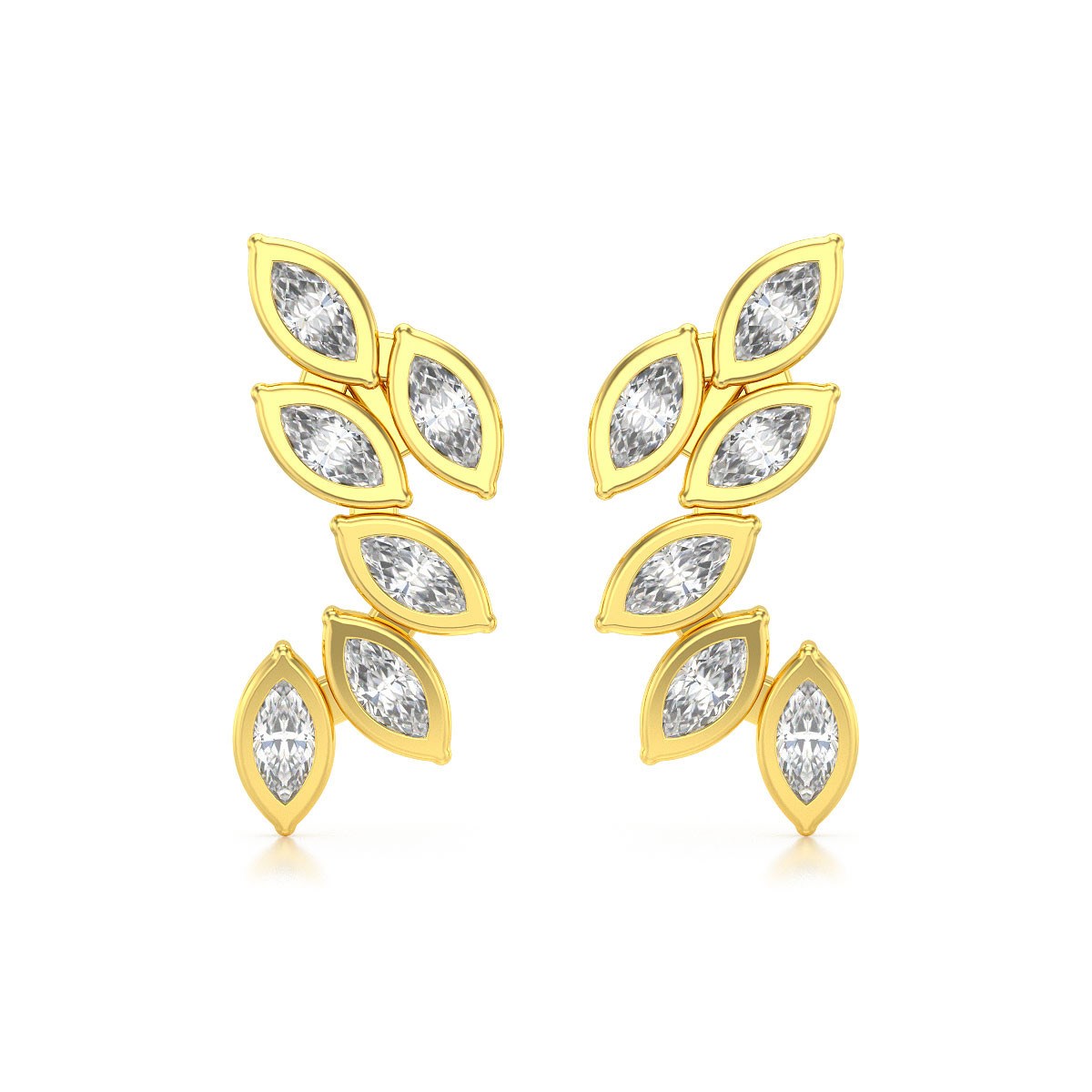 Boucles d'oreilles ADEN Or 585 Jaune Diamant 1.71grs
