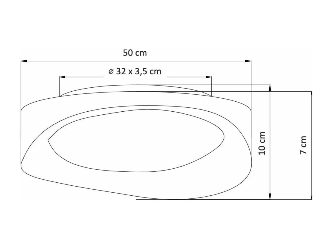 Plafonnier rond blanc épuré LED intégrées dimmable 50 cm - Belina