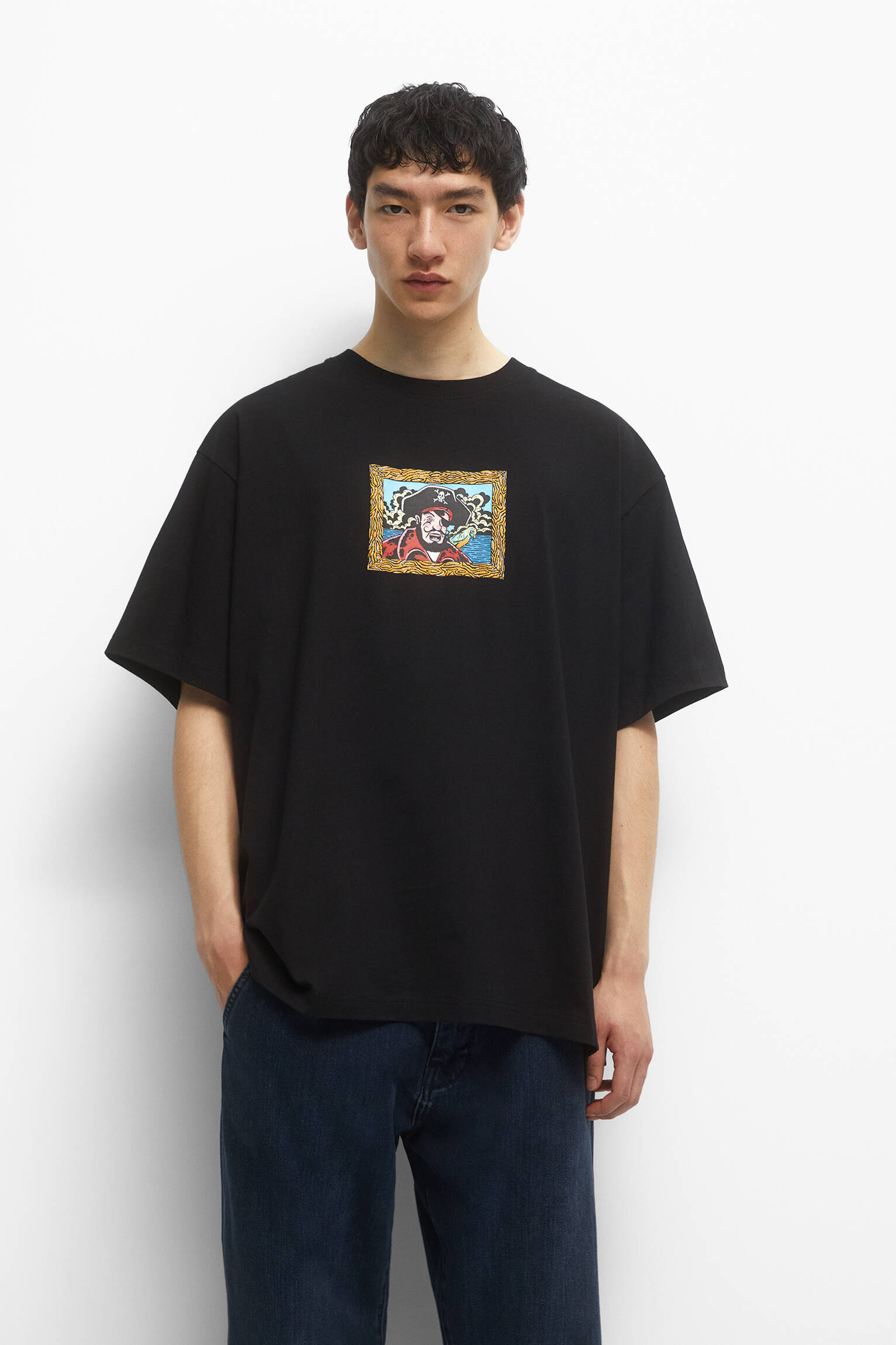 Camiseta Bob Esponja Pirata - Preta