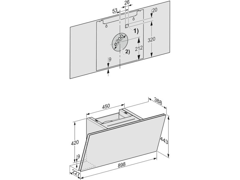 Miele Wandhaube DAH 2960 EXTA Escala 5 Stufen Wand-Dunstabzugshaube